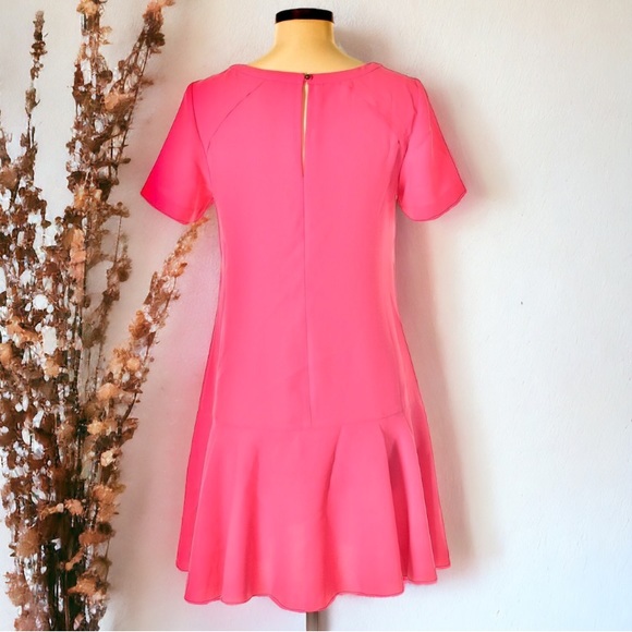 Banana Republic Fuchsia Flounce Dress Size 6 - Picture 7 of 13